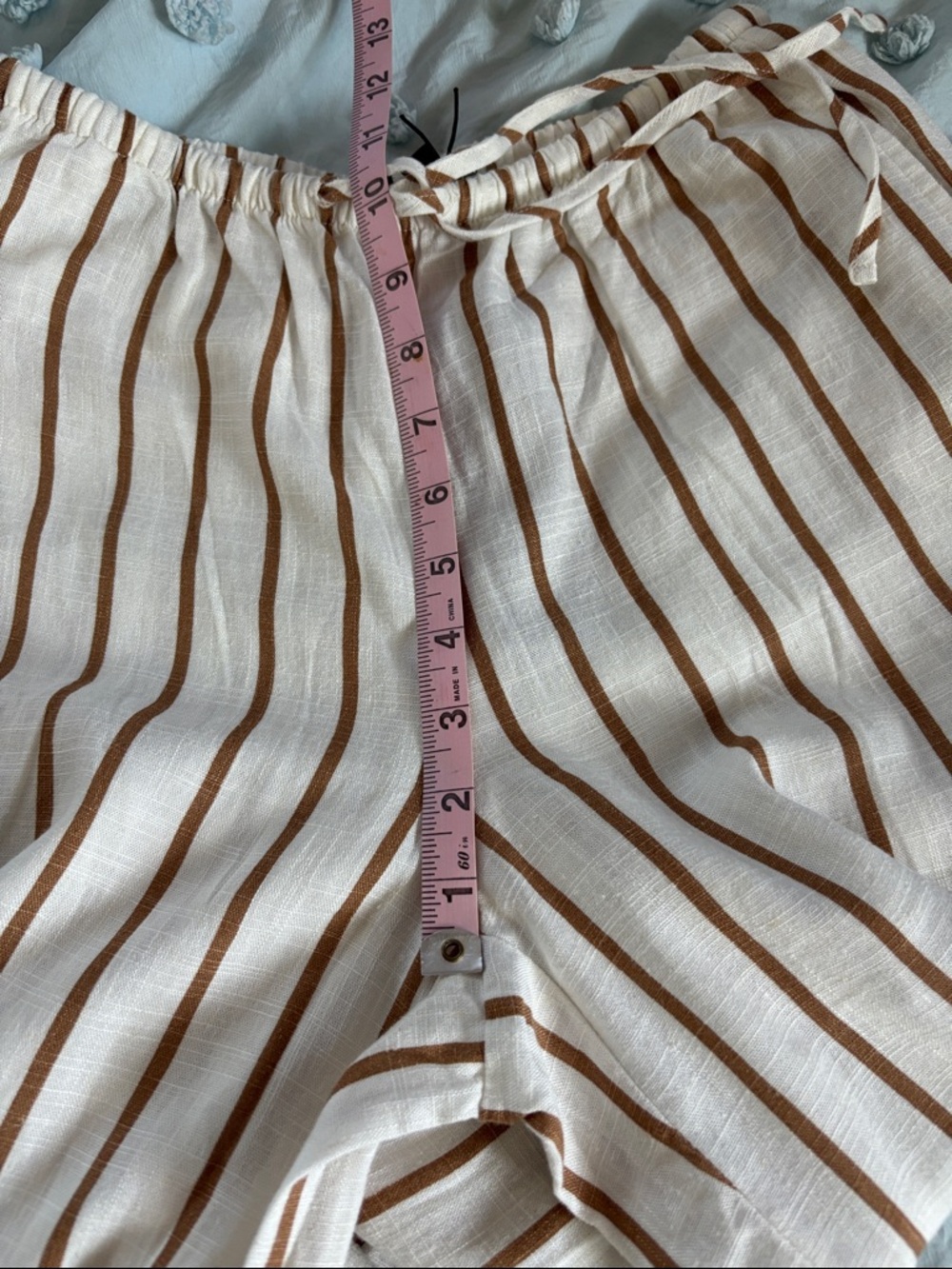 Lounge Wear Wide-Leg Pants in Cream and Brown - Picture 7 of 11